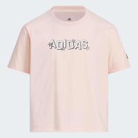 adidas 夏季健身训练女大童JG SS TEE针织无领短T