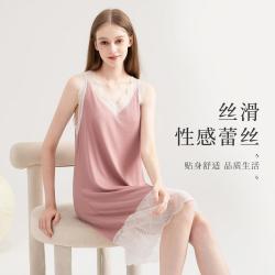 舒雅 女士睡裙高级感性感私密情调睡衣蕾丝纯欲风睡裙女