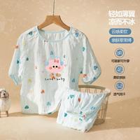 HAILIN 2026新款儿童睡衣薄款夏季短袖女童小女孩洋气卡通家居服短裤