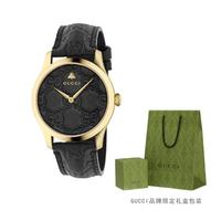 GUCCI 古驰 双G印花皮表带 石英手表