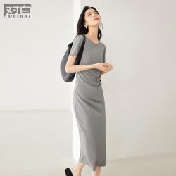 DUIBAI 针织短袖连衣裙