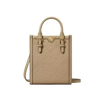 TORY BURCH 老花满印提花帆布皮质迷你女款手提单肩斜挎包（香港仓）