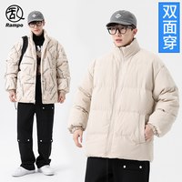 Rampo 两面穿加厚棉服情侣宽松休闲棉衣男士潮牌外套冬装棉袄