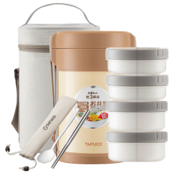 泰福高 T5609 316不锈钢 四层保温饭盒 2.3L 金色