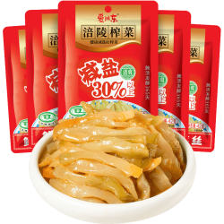 爱川东 涪陵榨菜42g*5包下饭菜咸菜鲜脆榨菜丝清淡涪陵特产榨菜稀饭早餐