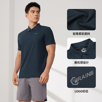 361° 运动T恤男 翻领凉感短袖 POLO衫 深墨蓝 XL