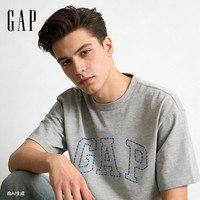 Gap 868224 纯棉宽松 浅灰色 2XL 男士T恤