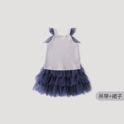 巴厘小猪 天丝莱赛尔 女童夏装套装 风信紫