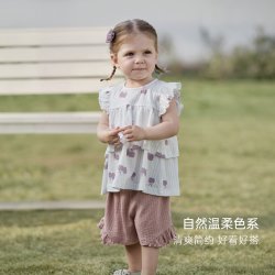 巴厘小猪 女童夏季薄款纯棉两件套