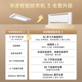 米家 智能晾衣机2 电动升降 隐形超薄 晾衣架
