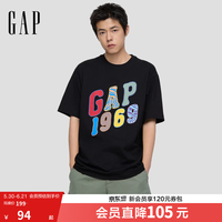 Gap 男女装 2026春季新款 纯棉logo印花宽松圆领短袖T恤 868289