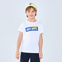 NIKE耐克 男童纯棉短袖T恤 纯白色 130/64