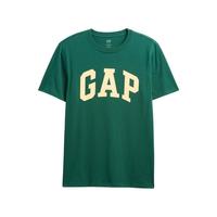 Gap/盖璞 纯棉印花logo圆领修身短袖T恤 绿色 M
