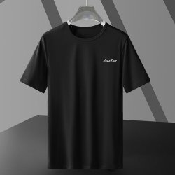 三度创作 莫代尔冰丝光棉短袖t恤男圆领上衣服抗菌速干冰感白色半袖打底衫