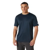 Helly Hansen 男士运动T恤 速干排汗 再生聚酯纤维 平锁缝线舒适贴身 海军蓝 Large