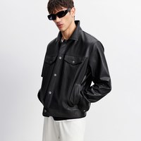 JACK&JONES/杰克琼斯 美式卡车PU夹克 男款翻领外套