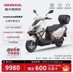 新大洲本田 NS125GU踏板摩托车燃油实用通勤 ABS箱杠版-焕彩白（送600油卡）