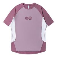 eckō 红犀牛美式撞色拼接圆领套头短袖T恤 紫色 2XL