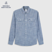 Brooks Brothers 26夏季新款男士纯色纽扣领长袖休闲衬衫