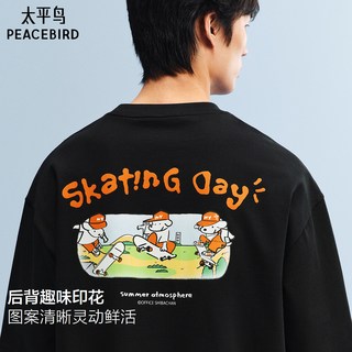 PEACEBIRD/太平鸟 滑板小狗联名纯棉短袖T恤