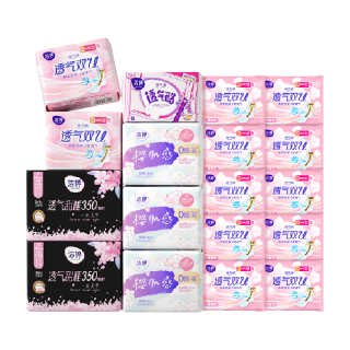 88VIP：洁婷 樱花透气双U112片卫生巾 樱花+双U112片组合装