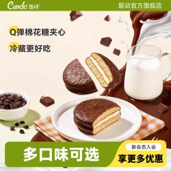 唇动 草莓味巧克力派夹心蛋糕口味任选10枚230g