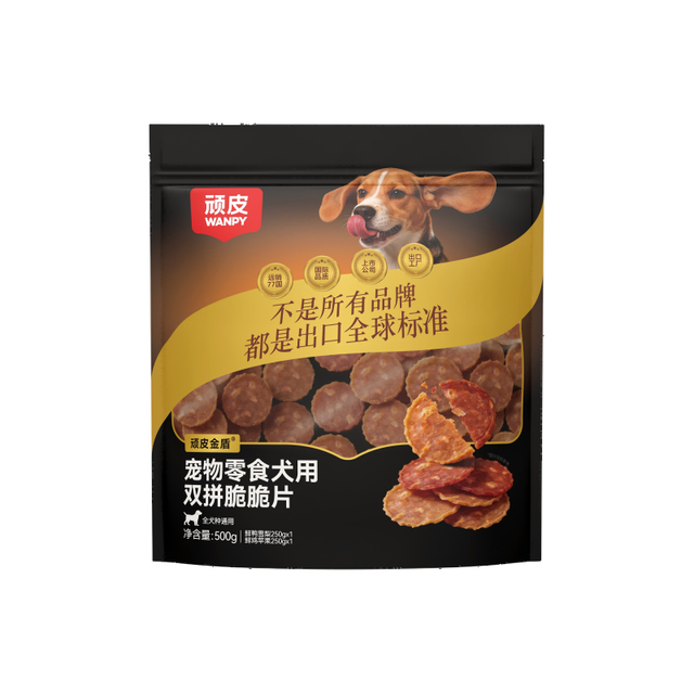 顽皮 金盾脆脆片鸭肉干500g +赠试吃20g+犬罐100g +大满罐185g