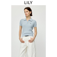 LILY 女士简约POLO领针织衫 401