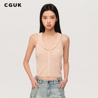 CGUK 绞花针织马甲 100%绵羊毛马甲