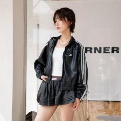 adidas 女款立领梭织宽松夹克