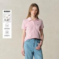 E·LAND 衣恋 E.LAND 衣恋T恤女polo领深门襟修身显瘦短袖夏季款