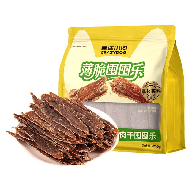 疯狂小狗 鸭肉干 薄脆磨牙 800g 狗狗零食