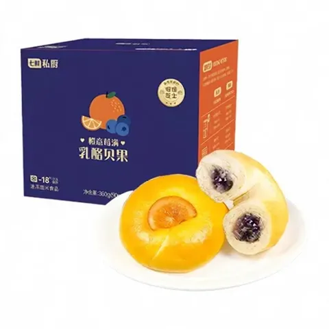 七鲜私厨 橙意莓满乳酪贝果360g4枚