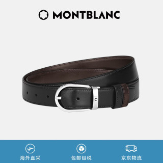 万宝龙 MONT BLANC 万宝龙 经典系列 男士牛皮针扣腰带 38157/128135 黑色