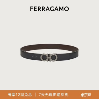 Salvatore Ferragamo 男士双面GANCINI可调式腰带 0464231_C_95