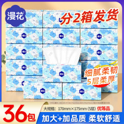 漫花 山茶花系列 抽纸 5层400抽36包(170*175mm)