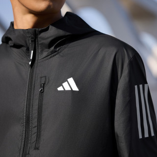 adidas/阿迪达斯 拒水防风跑步运动修身连帽夹克 男款