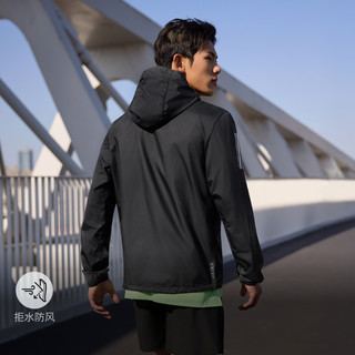 adidas/阿迪达斯 拒水防风跑步运动修身连帽夹克 男款