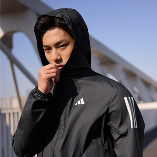 adidas/阿迪达斯 拒水防风跑步运动修身连帽夹克 男款