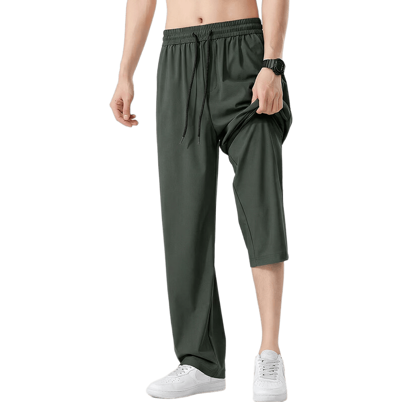唐狮 男士休闲裤 冰感透气 直筒宽松 100%聚酯纤维