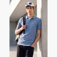 HECHTER 赫仕特男士冰丝凉感短袖Polo衫 灰蓝色 XL