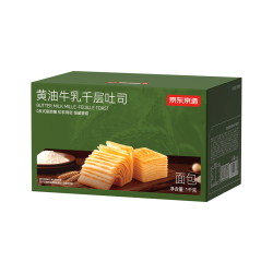 京东京造 黄油水牛乳千层吐司 1kg约20枚