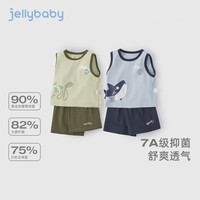 JELLYBABY 7A抗菌卡通两件套 蓝色 80 男童夏装