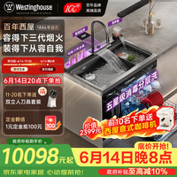 西屋电气 西屋集成水槽洗碗机气爆洗超声波果蔬清洗家用双层嵌入式碗柜14套洗碗机一体机 JCX-E8L