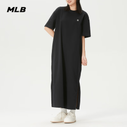 MLB 官方 连衣裙女士夏季2026新款高级感气质T恤长裙运动休闲宽松裙子