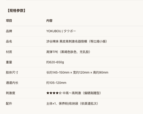 国家补贴、值友专享:Yokubou 涉谷辣妹 名器倒模 650g(高刺激、等比缩小、黑皮)