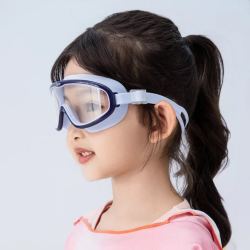 特步 儿童泳镜 女童男童 防雾高清 泳镜 一体式 大框 舒适 潜水 护目眼镜 夏季 初学 儿童 游泳必备