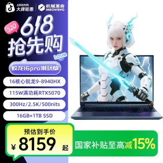 机械革命 蛟龙16Pro R9-8940HX5070潮玩版高性能游戏笔记本