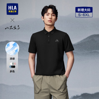 海澜之家 山不在高系列 短袖POLO衫 黑色 L