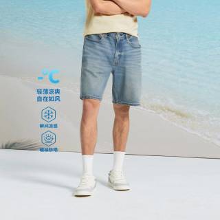 Levi's 冰酷系列25年夏季男士防晒宽松水洗牛仔短裤凉感